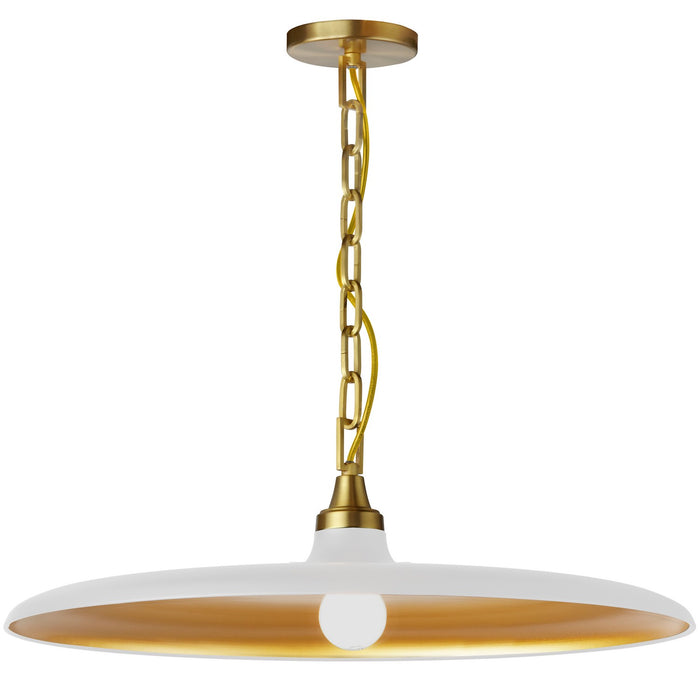 Dainolite Ltd - QTN-241P-MW-AGB - One Light Pendant - Quentin - Matte White