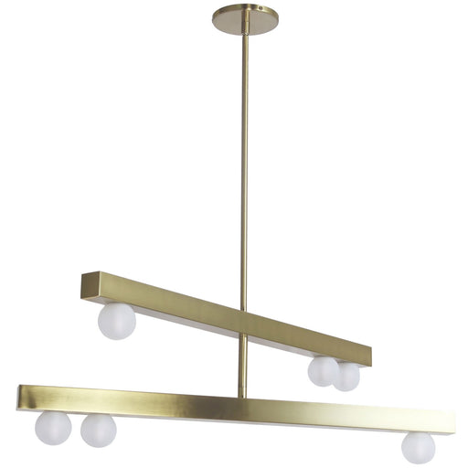 Raleigh Six Light Chandelier Aged Brass