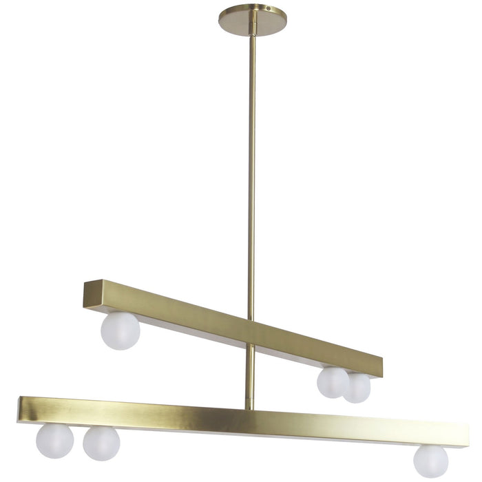 Dainolite Ltd - RAL-306C-AGB - Six Light Chandelier - Raleigh - Aged Brass