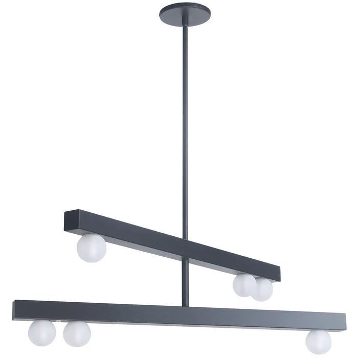 Dainolite Ltd - RAL-306C-MB - Six Light Chandelier - Raleigh - Matte Black