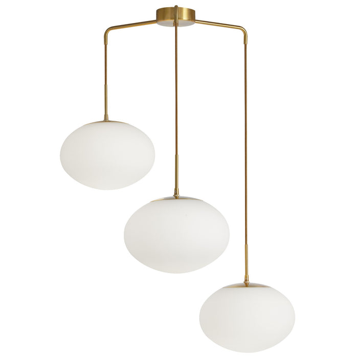 Dainolite Ltd - RCL-323P-AGB - Three Light Pendant - Rachel - White