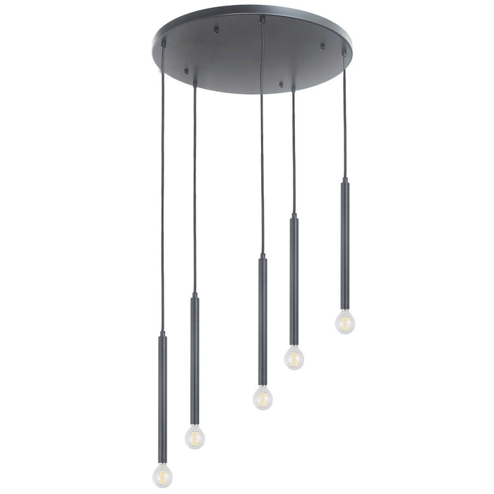 Dainolite Ltd - SNY-125P-MB - Five Light Pendant - Sanya - Matte Black