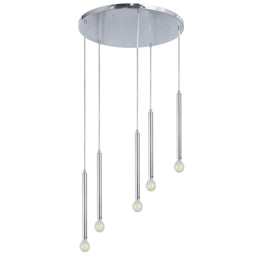 Sanya Five Light Pendant Polished Chrome