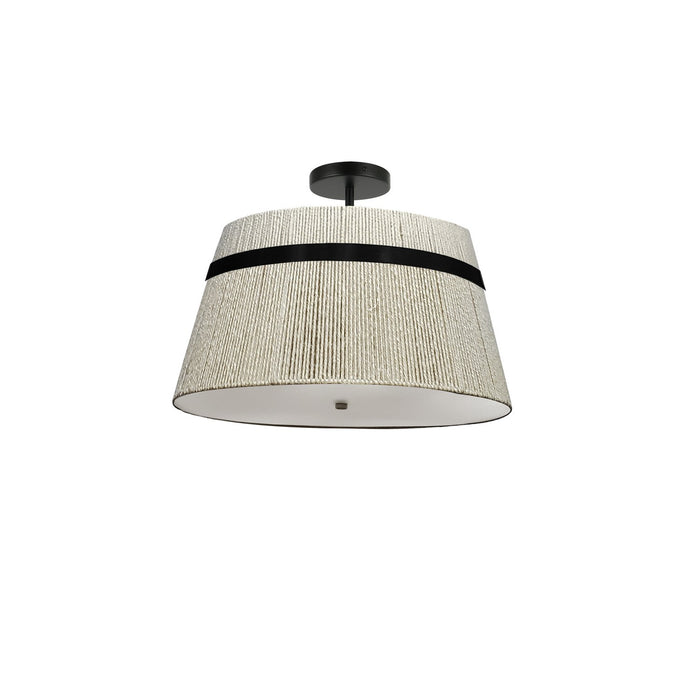 Dainolite Ltd - SYV-153SF-MB-NAT - Three Light Semi Flush Mount - Sylvie - White