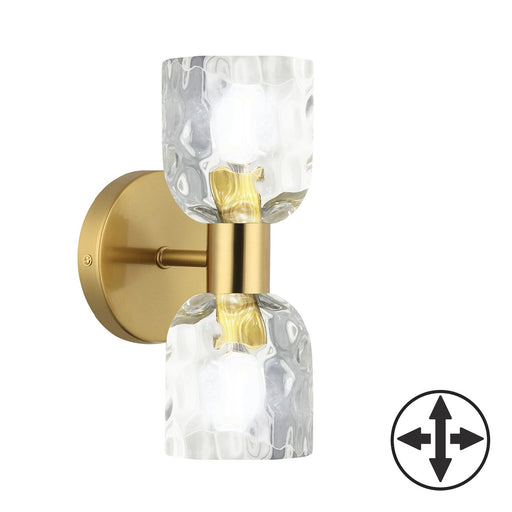 Dainolite Ltd - VLA-102W-AGB-CLR - Two Light Wall Sconce - Vallora - Aged Brass