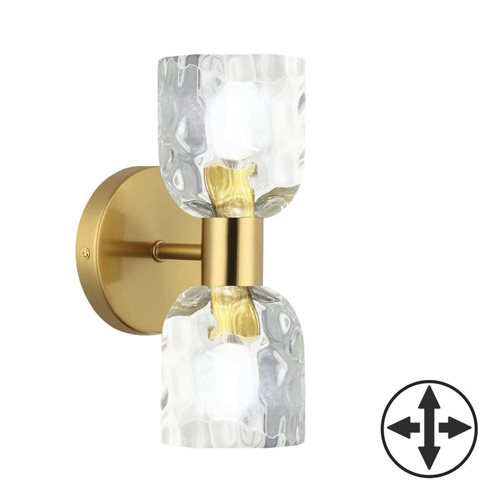 Dainolite Ltd - VLA-102W-AGB-CLR - Two Light Wall Sconce - Vallora - Aged Brass