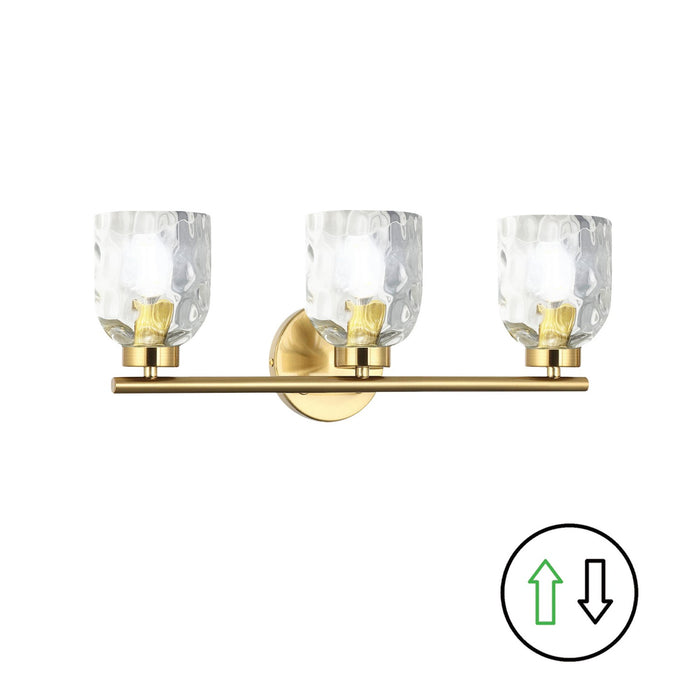 Dainolite Ltd - VLA-213W-AGB-CLR - Three Light Vanity - Vallora - Aged Brass