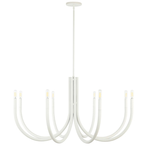 Wand Eight Light Chandelier Sandy White