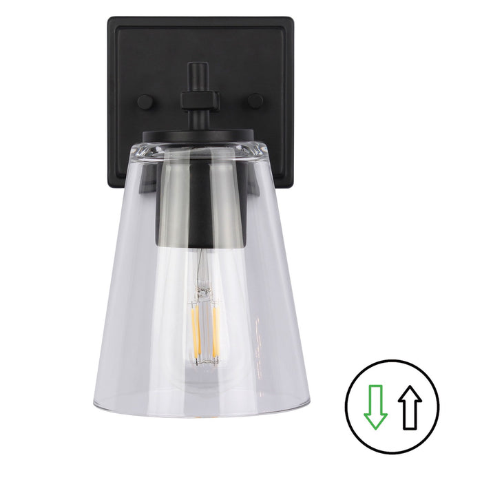 Dainolite Ltd - WND-51W-MB - One Light Wall Sconce - Wenda - Clear