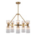 Alora - CH442626BGCR - Ten Light Chandelier - Nelly - Brushed Gold/Clear Ribbed Glass