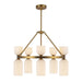 Alora - CH442626BGGR - Ten Light Chandelier - Nelly - Brushed Gold/Glossy Ribbed Opal Glass