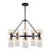Alora - CH442626MBCR - Ten Light Chandelier - Nelly - Matte Black/Clear Ribbed Glass