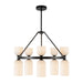 Alora - CH442626MBGR - Ten Light Chandelier - Nelly - Matte Black/Glossy Ribbed Opal Glass