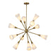 Alora - CH462039BGGR - 12 Light Chandelier - Cosmo - Brushed Gold/Glossy Ribbed Opal Glass