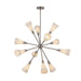 Alora - CH462039BNGR - 12 Light Chandelier - Cosmo - Brushed Nickel/Glossy Ribbed Opal Glass