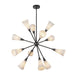 Alora - CH462039MBGR - 12 Light Chandelier - Cosmo - Matte Black/Glossy Ribbed Opal Glass