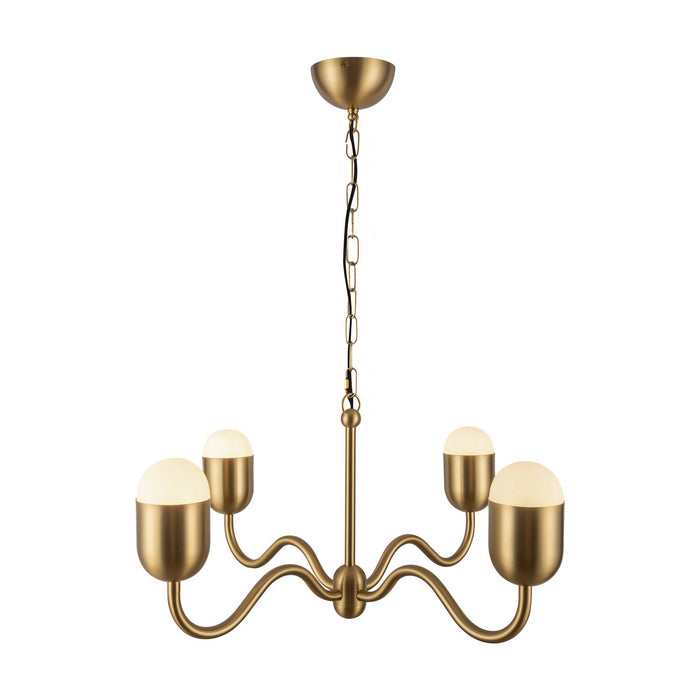 Alora - CH558427BGOP - Four Light Chandelier - Effie - Brushed Gold/Opal Glass
