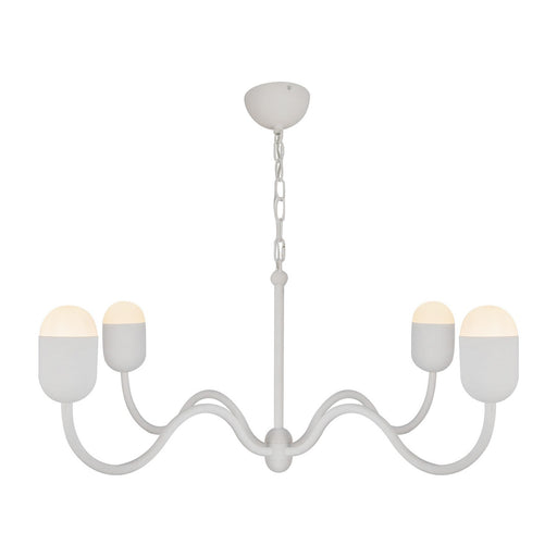 Effie Four Light Chandelier Antique White/Opal Glass