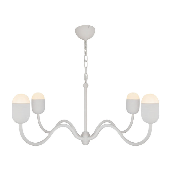 Alora - CH558439AWOP - Four Light Chandelier - Effie - Antique White/Opal Glass