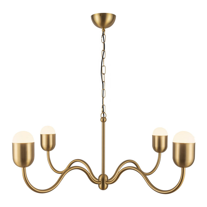 Alora - CH558439BGOP - Four Light Chandelier - Effie - Brushed Gold/Opal Glass