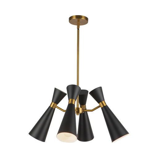 Blake Four Light Chandelier Matte Black/Aged Gold