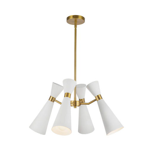 Blake Four Light Chandelier White/Aged Gold