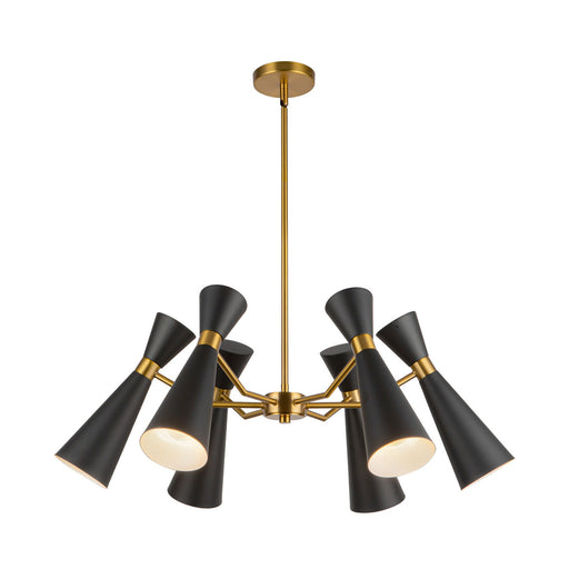 Blake Six Light Chandelier Matte Black/Aged Gold