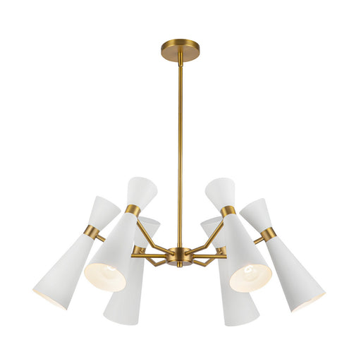 Blake Six Light Chandelier White/Aged Gold
