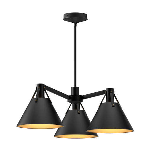 Archer Three Light Chandelier Matte Black