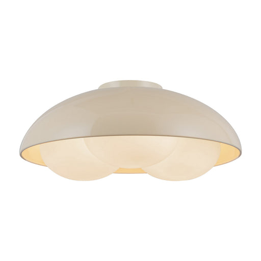 Robyn Three Light Flush Mount Pearl White/Opal Glass