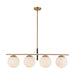 Alora - LP421437BGOP - Four Light Linear Pendant - Zuri - Brushed Gold/Opal Glass