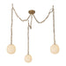 Alora - MP579707BGGR - Three Light Pendant - Cherise - Brushed Gold/Glossy Ribbed Opal Glass