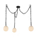 Alora - MP579707MBGR - Three Light Pendant - Cherise - Matte Black/Glossy Ribbed Opal Glass