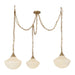 Alora - MP651312BGGR - Three Light Pendant - Farrah - Brushed Gold/Glossy Ribbed Opal Glass