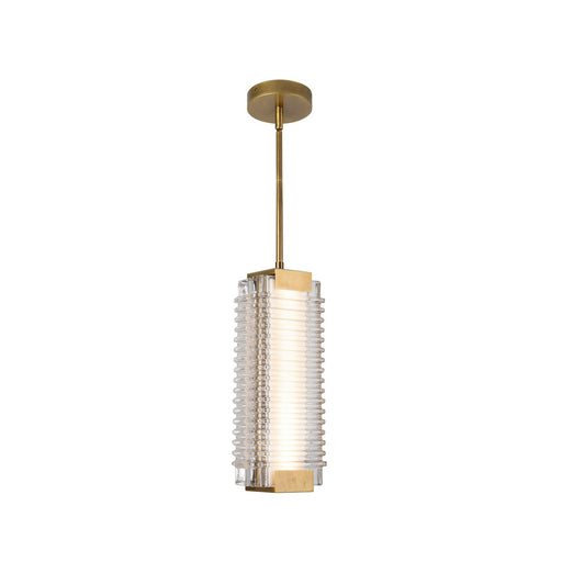 Alora - PD374316VBCR-UNV - LED Pendant - Alai - Vintage Brass/Ribbed Glass