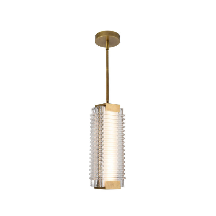Alora - PD374316VBCR-UNV - LED Pendant - Alai - Vintage Brass/Ribbed Glass
