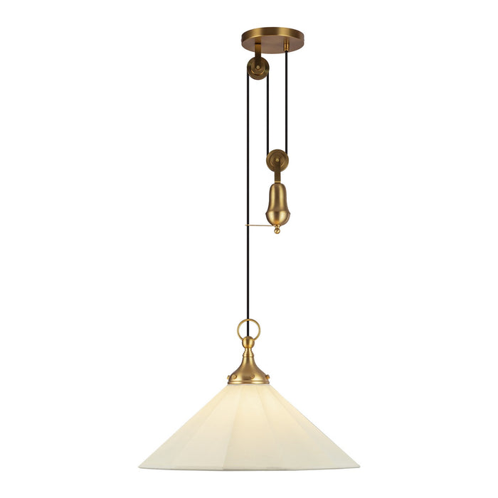 Alora - PD447120BGWL - One Light Pendant - Ellen - Brushed Gold/White Linen