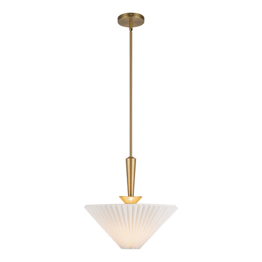 Alora - PD497016BGFW - One Light Pendant - Bridgette - Brushed Gold/Folded White