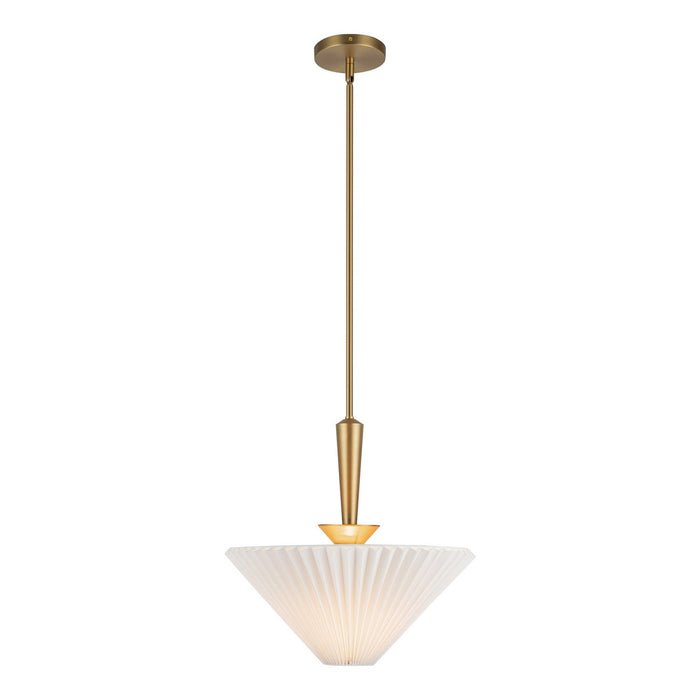 Alora - PD497016BGFW - One Light Pendant - Bridgette - Brushed Gold/Folded White