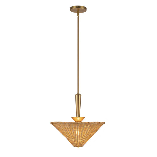 Alora - PD497016BGRA - One Light Pendant - Bridgette - Brushed Gold/Rattan
