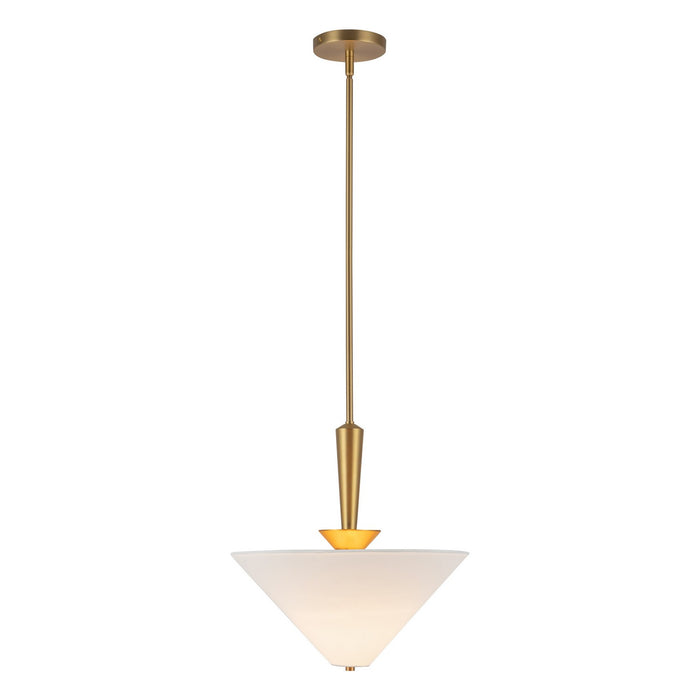 Alora - PD497016BGWL - One Light Pendant - Bridgette - Brushed Gold/White Linen
