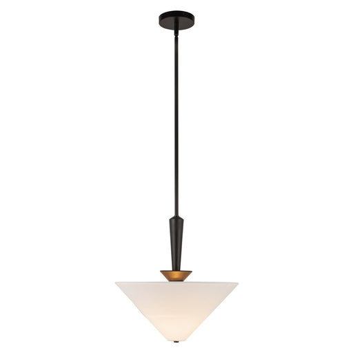Bridgette One Light Pendant Matte Black/White Linen