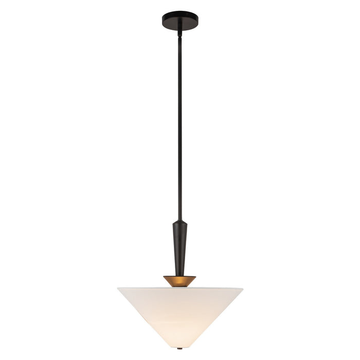 Alora - PD497016MBWL - One Light Pendant - Bridgette - Matte Black/White Linen