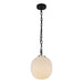 Alora - PD579112MBGR - One Light Pendant - Cherise - Matte Black/Glossy Ribbed Opal Glass