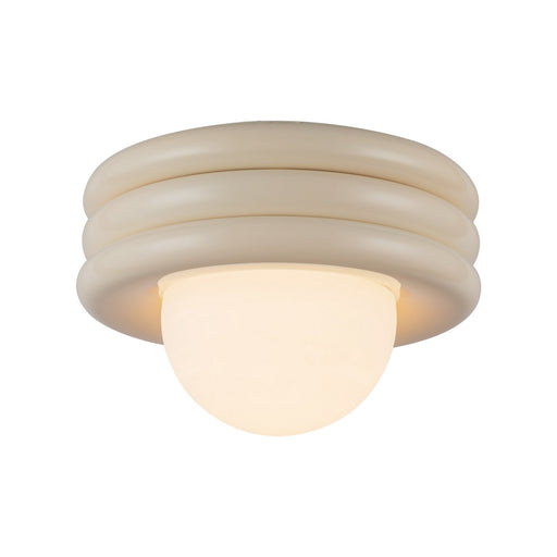 Harvey One Light Semi-Flush Mount Pearl White