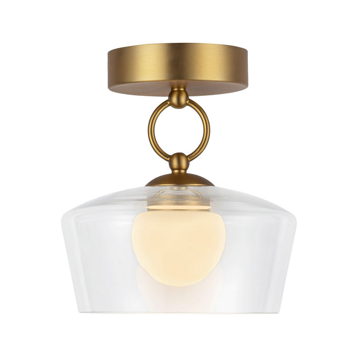 Alora - SF443308BGCL-UNV - LED Semi Flush Mount - Leota - Brushed Gold/Clear Glass
