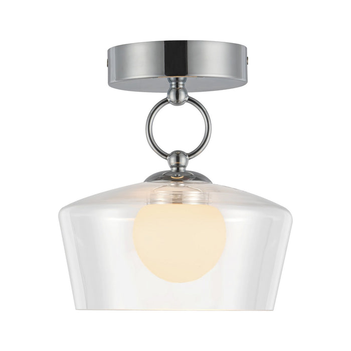 Alora - SF443308CHCL-UNV - LED Semi Flush Mount - Leota - Chrome/Clear Glass