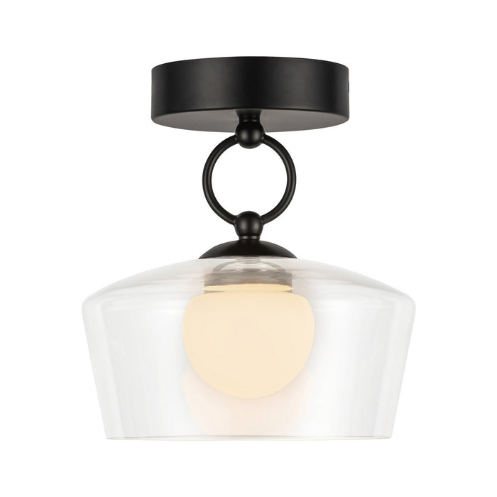 Alora - SF443308MBCL-UNV - LED Semi Flush Mount - Leota - Matte Black/Clear Glass