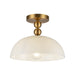 Alora - SF459012BGGO - One Light Semi-Flush Mount - Paisley - Brushed Gold/Glossy Opal Glass