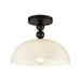 Alora - SF459012MBGO - One Light Semi-Flush Mount - Paisley - Matte Black/Glossy Opal Glass